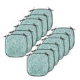 thumbnail image 1 of Teal Chair Seating Cushion Set of 12, Classical Lace Style Pattern with Romantic Feminine Elements Inspired Art Print, Seat Pads for Office with Anti-slip Backing, 16"x16", Teal Beige, by Ambesonne, 1 of 6