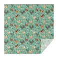 thumbnail image 1 of Teal Chicken Floral Pattern Square Tablecloth,Waterproof Square Table Cover,Wipeable Spillproof Washable Table Cover for Home Kitchen Party Decor 52"x52"(132x132cm), 1 of 6