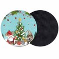 thumbnail image 1 of Teal Christmas Coasters Set of 2, Absorbent Coasters for Drinks, Gnomes Xmas Tree Snowflake Winter Gifts Coaster for Desk Coffee Table Protection, Home Decor House Warming Gifts 4", 1 of 8
