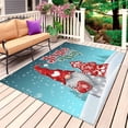 thumbnail image 1 of Teal Christmas Gnomes Outdoor Rug 3x5 Ft, Non Slip Washable Area Rug, Xmas Tree Snowflake Love Winter Patio Rugs Carpet Runner, Large Floor Mat for Indoor/Outdoor Deck Porch Camping, 1 of 8