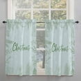 thumbnail image 1 of Teal Christmas Kitchen Curtains 54 Inches Long, Xmas Pine Needles Berries Snowflake Rod Pocket Window Curtains Panels for Bedroom/Bathroom/Nursery, Light Filtering Treatment Curtains Drapes 42"x54", 1 of 5