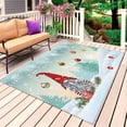 thumbnail image 1 of Teal Christmas Outdoor Rug 4x6 Ft, Non Slip Washable Area Rug, Xmas Gnomes Balls Snowflake Tree Patio Rugs Carpet Runner, Large Floor Mat for Indoor/Outdoor Deck Porch Camping, 1 of 8