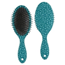 Teal Christmas Snowflake Pattern Hair Brush,Girls Detangling Hair Brush,Glide Through Tangles with Ease for Wet & Dry Hair,8.8"X2.8"