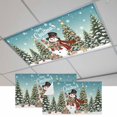 thumbnail image 1 of Teal Christmas Snowman Fluorescent Light Covers, Xmas Tree Snowflake Botanical Magnetic Light Covers for Ceiling Lights, Fluorescent Ceiling Shade Filters for Classroom Bedroom Office 4x2Ft x 2PCS, 1 of 7
