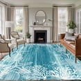 thumbnail image 1 of Teal Coastal Area Rugs 8'x10', Washable Small Throw Rugs for Living Room Patio, Summer Ocean Sea Ombre Starfish Corals Indoor Outdoor Rug Non-Slip Low Pile Carpet Runner Reversible Floor Mats, 1 of 8
