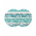 thumbnail image 1 of Teal Coastal Beach Round 13 Inch Placemats Set of 2, Nautical Starfish Coral Vintage Wooden HeatResistant Non Slip Place Mats for Dining Table, Wipeable Braided Kitchen Table Mats for Housewarming, 1 of 9