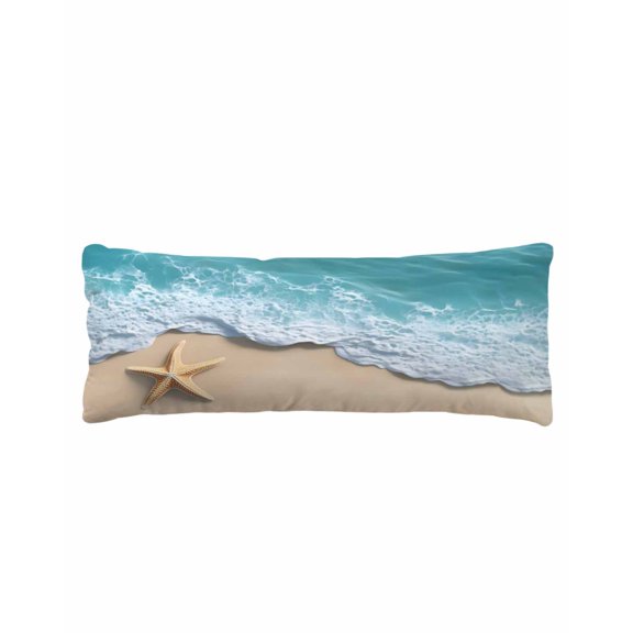 Teal Coastal Body Pillow Cover 20 x 60 Inch Decorative Pillow Cover Summer Beach Starfish Nautical Seaside Lumbar Pillowcase Seasonal Rectangle Cushion Case for Couch Sofa Bed Living Room