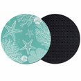 thumbnail image 1 of Teal Coastal Coasters Set of 2, Absorbent Coasters for Drinks, Starfish Coral Summer Beach Ocean Coaster for Desk Coffee Table Protection, Home Decor House Warming Gifts 4", 1 of 8