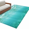 thumbnail image 1 of Teal Coastal Large Area Rugs for Bedroom Living Room, Soft Non Slip Carpet Bedside Rug, Summer Beach Ocean Seawater Nautical Rectangular Floor Cover Kitchen Accent Rug 2.7'x5' for Dining Room/Office, 1 of 9