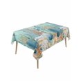 thumbnail image 1 of Teal Coastal Rectangle Tablecloth, Summer Beach Starfish Shell Coral Nautical Waterproof & StainResistant Tablecloth, Washable Oil-proof Table Cover for Dining/Party/Wedding/Camping/Buffet 60x120 In, 1 of 9
