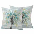 thumbnail image 1 of Teal Coastal Tree Outdoor Waterproof Pillow Covers, Seaside Palm Tree Tropical Botanical Decorative Square Throw Pillowcase Sofa Cushion Sham for Patio/Couch/Chair, 16"x16" 2 Pack, 1 of 8