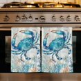 thumbnail image 1 of Teal Crabs Coastal Kitchen Towels Set of 2, Summer Beach Coral Nautical Ocean Absorbent Dish Towels for Kitchen, Microfiber Hand Towel, Quick Drying Tea Towel for Cleaning Decorative Dishcloths, 1 of 7