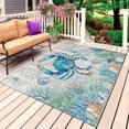 thumbnail image 1 of Teal Crabs Coastal Outdoor Rug 4x6 Ft, Non Slip Washable Area Rug, Summer Beach Coral Nautical Ocean Patio Rugs Carpet Runner, Large Floor Mat for Indoor/Outdoor Deck Porch Camping, 1 of 8