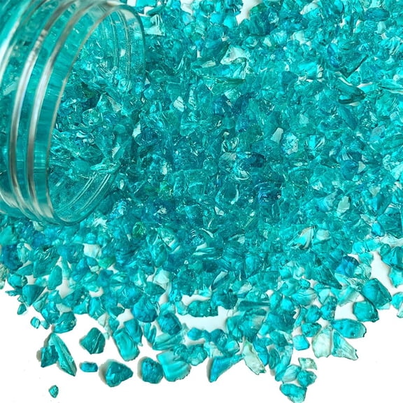 Teal Crushed Glass Sand 1.3LB 3-7mm Vase Filler Resin Crafts