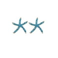 thumbnail image 1 of Teal Crystal Goldtone Starfish Stud Earrings, 1 of 1