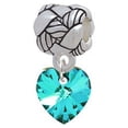 thumbnail image 1 of Teal Crystal Heart - Woven Rope Charm Bead, 1 of 1