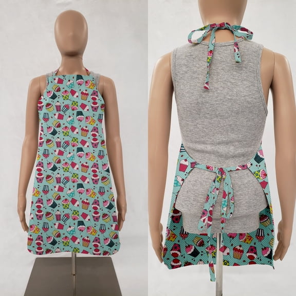 Teal Cupcake Bib Apron by Penny's Needful Things