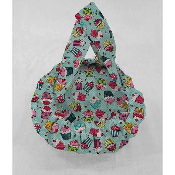 Teal Cupcake Casserole Baking Pan or Pie Plate Cozy and Carrier by Penny's Needful Things (Pie Plate/Small Casserole Carrier)