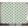 thumbnail image 1 of Ambesonne Teal Curtains 2 Panel Set, Oriental Eastern Design, 108" x 84", Mustard Teal and Grey, 1 of 3