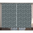 thumbnail image 1 of Ambesonne Teal Curtains 2 Panel Set, Lace Style Flower Design, 108" x 90", Teal Beige, 1 of 3