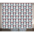 thumbnail image 1 of Ambesonne Teal Curtains 2 Panel Set, Ottoman Style Floral Art, 108" x 90", Red Teal, 1 of 3