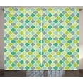 thumbnail image 1 of Ambesonne Teal Curtains 2 Panel Set, Vibrant Trellis Quatrefoil, 108" x 84", Multicolor, 1 of 3