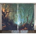 thumbnail image 1 of Ambesonne Teal Curtains 2 Panel Set, Dark Forest, 108" x 90", Brown Teal, 1 of 3