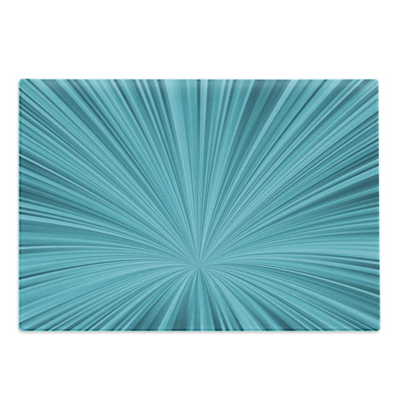 Teal Cutting Board, Abstract Vortex Design with Fireworks Celebration Monochrome Art, Decorative Tempered Glass Cutting and Serving Board, Large Size, Turquoise Teal, by Ambesonne
