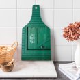 thumbnail image 1 of Teal Cutting Board, Monochrome Vintage Wooden Local Irish Pub Rustic Door with Warning Phrase Culture Photo, Decorative Tempered Glass Cutting and Serving Board, Wine Bottle Shape, Teal, by Ambesonne, 1 of 1