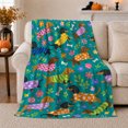 thumbnail image 1 of Teal Dachshund Dogs Patterned Sweaters Autumn, Playful Pet Portrait Pattern, Warm Flannel Blanket for Living Room and Bedroom, Dog Lovers Thanksgiving Gift, Pet Lover Home Decor, 1 of 9