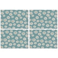 thumbnail image 1 of Teal Daisy Flower Golden Centers Pattern Summer Placemats Table Placemats Set Of 4-Linen Kitchen Washable Placemats Table Mats 11.8"x17.7" Non-Slip Heat Resistant, 1 of 6