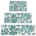 thumbnail image 1 of Teal Daisy Flower Pattern Kitchen Rugs Sets Of 3,Kitchen Runner Rugs Non Skid Washable,Decorative Kitchen Floor Mats for Kitchen,Sink,Laundry,17"x30"+ 17"x47" + 17"x59", 1 of 6