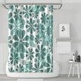 thumbnail image 1 of Teal Daisy Flower Pattern Shower Curtain 72"x72" ,Bathroom Decorative Shower Curtains Set with 12 Hooks,Modern Waterproof Washable Shower Curtain, 1 of 6