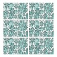 thumbnail image 1 of Teal Daisy Flower Pattern Summer Placemats Table Placemats Set Of 6-Linen Kitchen Washable Placemats Table Mats 11.8"x17.7" Non-Slip Heat Resistant, 1 of 5
