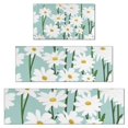 thumbnail image 1 of Teal Daisy Flower White Blooms Pattern Kitchen Rugs Sets Of 3,Kitchen Runner Rugs Non Skid Washable,Decorative Kitchen Floor Mats for Kitchen,Sink,Laundry,17"x30"+ 17"x47" + 17"x59", 1 of 6