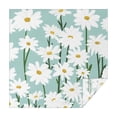 thumbnail image 1 of Teal Daisy Flower White Blooms Pattern Square Tablecloth,Waterproof Square Table Cover,Wipeable Spillproof Washable Table Cover for Home Kitchen Party Decor 52"x52"(132x132cm), 1 of 6