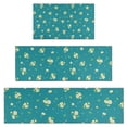 thumbnail image 1 of Teal Daisy Flower Yellow Blooms Pattern Kitchen Rugs Sets Of 3,Kitchen Runner Rugs Non Skid Washable,Decorative Kitchen Floor Mats for Kitchen,Sink,Laundry,17"x30"+ 17"x47" + 17"x59", 1 of 6