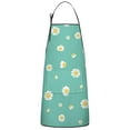 thumbnail image 1 of Teal Daisy Flower Yellow Centers Pattern Apron-Garden Aprons for Women with Pockets-Cotton Linen Waterproof Kitchen Cooking Gardening Aprons Adjustable for Kitchen,Cooking,BBQ and Salon 33x27 Inch, 1 of 4
