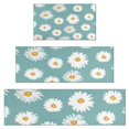 thumbnail image 1 of Teal Daisy Flower Yellow Centers Pattern Kitchen Rugs Sets Of 3,Kitchen Runner Rugs Non Skid Washable,Decorative Kitchen Floor Mats for Kitchen,Sink,Laundry,17"x30"+ 17"x47" + 17"x59", 1 of 6