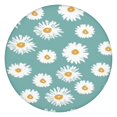 thumbnail image 1 of Teal Daisy Flower Yellow Centers Pattern Round Fitted Tablecloth with Elastic Edge,Dining Table Cover Waterproof,Outdoor Round Tablecloth for Camping,Dining,Indoor and Outdoor, 1 of 7