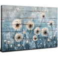 thumbnail image 1 of Teal Dandelion Wall Art Rustic Nature Picture for Living Room Abstract Flower Plant Canvas Prints Bedroom Decor Country Light Blue Botanical Floral Scenery Painting Bathroom Home Decorations 12x16", 1 of 6