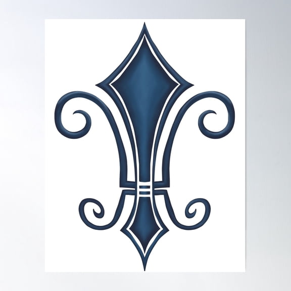 Teal Deco Fleur Poster Wall Art, Modern Wall Decor For Living Room Bedroom, 8x12 UNFRAMED