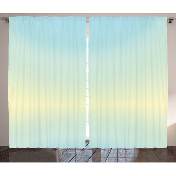 Ambesonne Teal Curtains 2 Panel Set, Abstract Modern Ombre, 108" x 84", Pale Blue