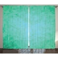 thumbnail image 1 of Ambesonne Green Curtains 2 Panel Set, Pixel Mosaic Love Pattern, 108" x 90", Green, 1 of 3
