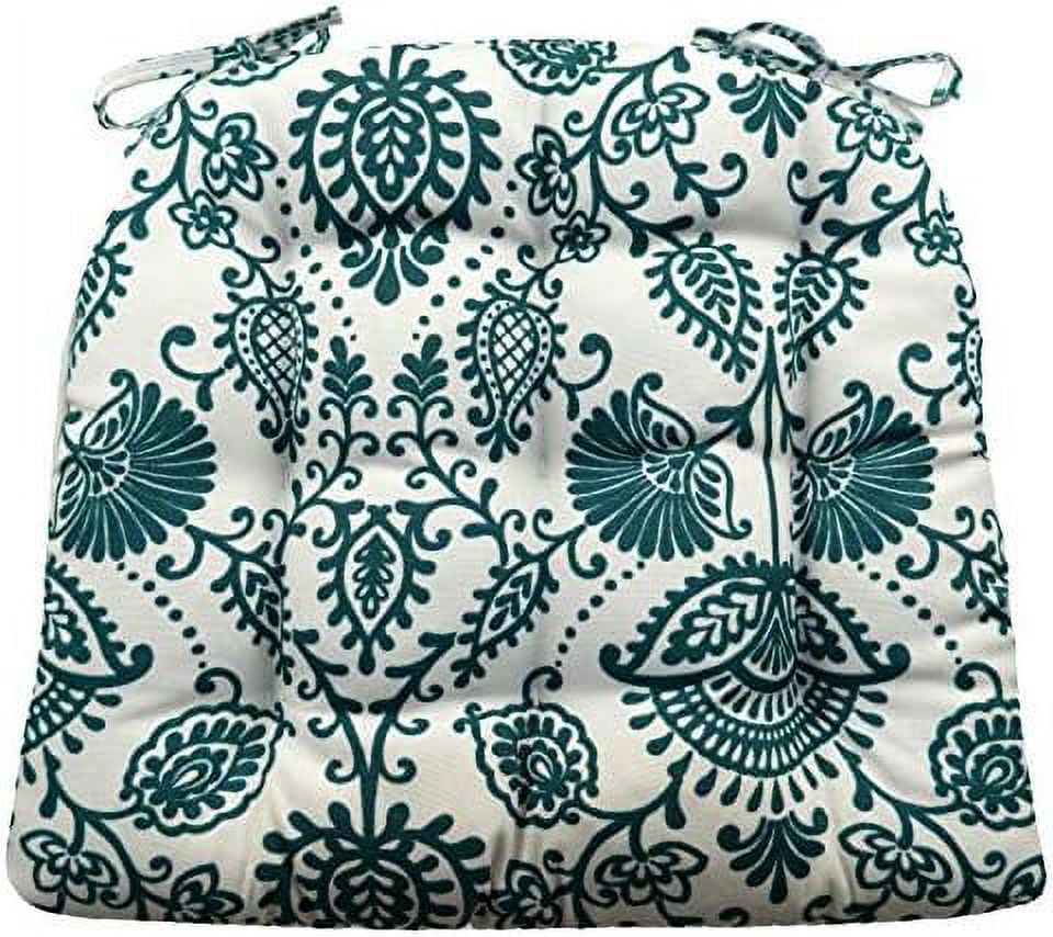 Teal Dining Chair Pad With Ties Size Small Indoor/Outdoor Fade Resistant Water Repellant