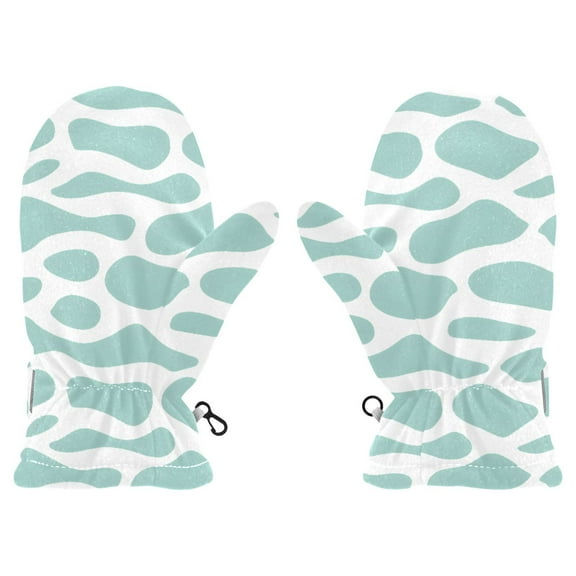 Teal Drop Shapes Cold Weather Mittens Cozy Gloves with Adjustable Fit Perfect for Outdoor Fun