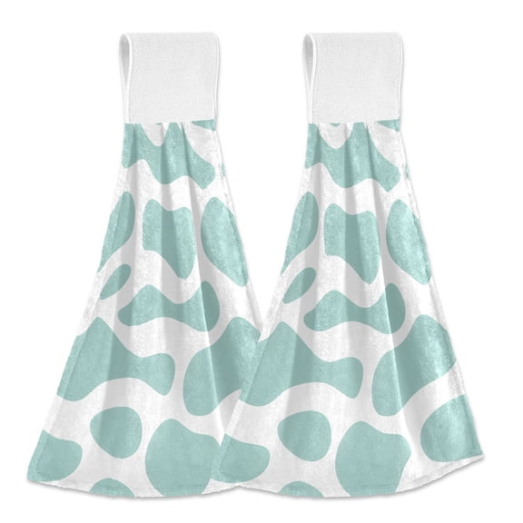 Teal Drop Shapes Hand Towels 2 Pack Quick Drying Home Storage Kitchen Towel Hooks Dish Cloths 14''x18''