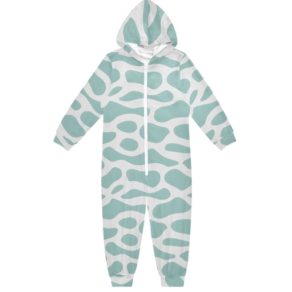 Teal Drop Shapes One Piece Pajamas Soft Jumpsuit Cozy Sleep and Play Romper Zipper and Pockets 4T