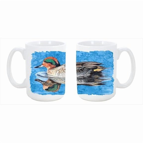 Teal Duck Dishwasher Safe Microwavable Ceramic Coffee Mug 15 oz.
