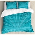 thumbnail image 1 of Teal Duvet Cover Set, Abstract Vortex Design with Fireworks Celebration Monochrome Art, Decorative 3 Piece Bedding Set with 2 Pillow Shams, Calking Size, Turquoise Teal, by Ambesonne, 1 of 3